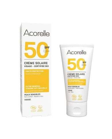 ACORELLE 50 SPF UVA CREME SOLAIRE VISAGE HAUTE PROTECTION ORGANIQUE 50ML