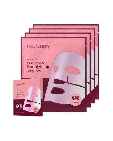 EQQUAL BERRY BOUNCY DAY COLLAGEN PORE TIGHT UP HYDROGEL MASK x 4 SHEETS