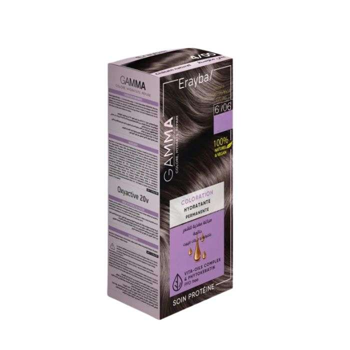 ERAYBA GAMMA COLORATION HYDRATANTE PERMANENTE 6-06 BLOND FONCE NATUREL BRUN
