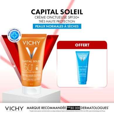 VICHY CAPITAL SOLEIL CREME ONCTUEUSE PEAU NORMALE A SECHE SPF 50+ 50 ML 