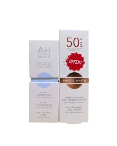 PHOTO WHITE OFFRE SERUM CONCENTRE ACIDE HYALURONIQUE 30ML + CREME SOLAIRE ANTI IMPERFECTIONS SPF 50+ OPALE 50ML OFFERT 