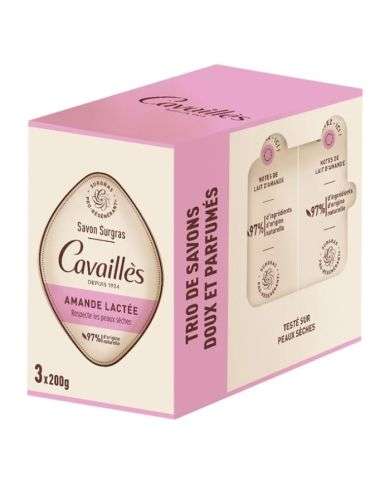 ROGE CAVAILLES TRIO DE SAVONS DOUX ET PARFUMES AMANDE LACTEE 3 x 200G 