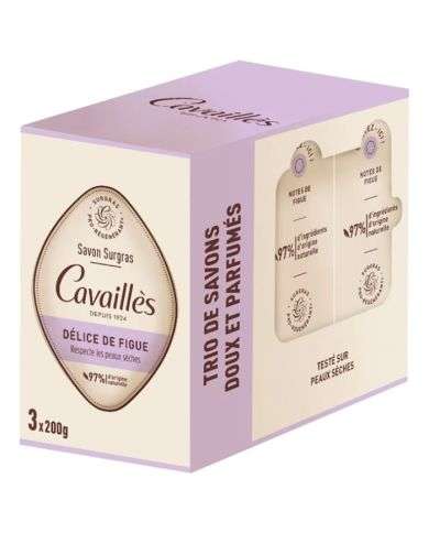 ROGE CAVAILLES TRIO DE SAVONS DOUX ET PARFUMES DELICE DE FIGUE 3 X 200G 