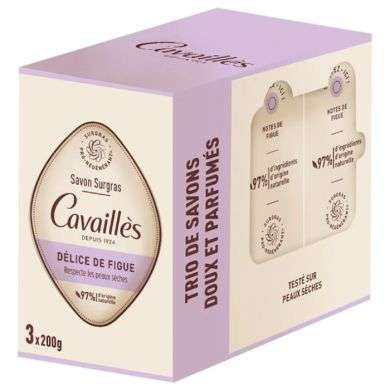 ROGE CAVAILLES TRIO DE SAVONS DOUX ET PARFUMES DELICE DE FIGUE 3 X 200G 