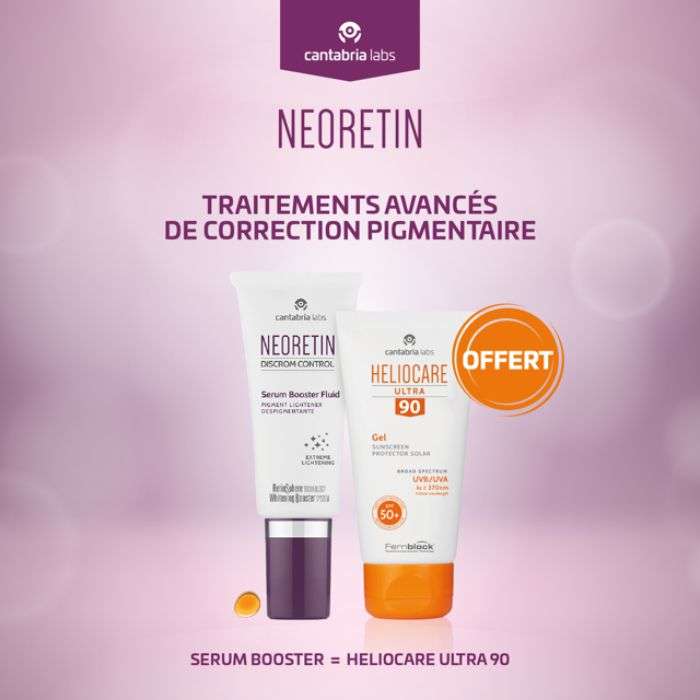 CANTABRIA OFFRE NEORETIN DISCROM CONTROL SERUM BOOSTER FLUID 30 ML + CANTABRIA NEORETIN ULTRA 90 GEL SPF 50 50 ML OFFERT