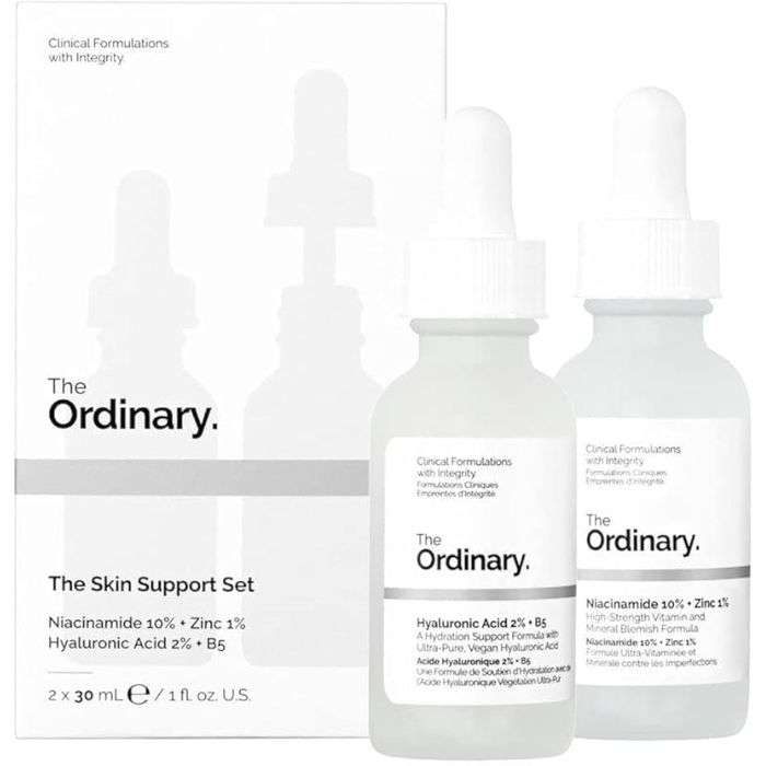 THE ORDINARY KIT SUPPORT DE PEAUX NIACINAMIDE 10% + ZINC 1% ET HYALURONUC ACID 2% + B5 2X30ML