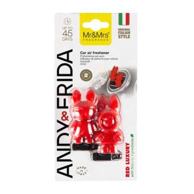 MR AND MRS FRAGRANCE ANDY AND FRIDA DESODORISANT POUR VOITURE RED LUXURY