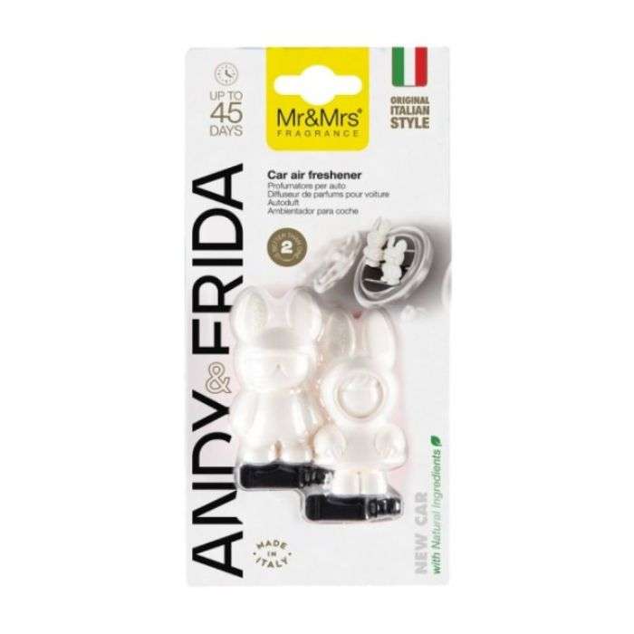 MR AND MRS FRAGRANCE ANDY AND FRIDA DESODORISANT POUR VOITURE NEW CAR