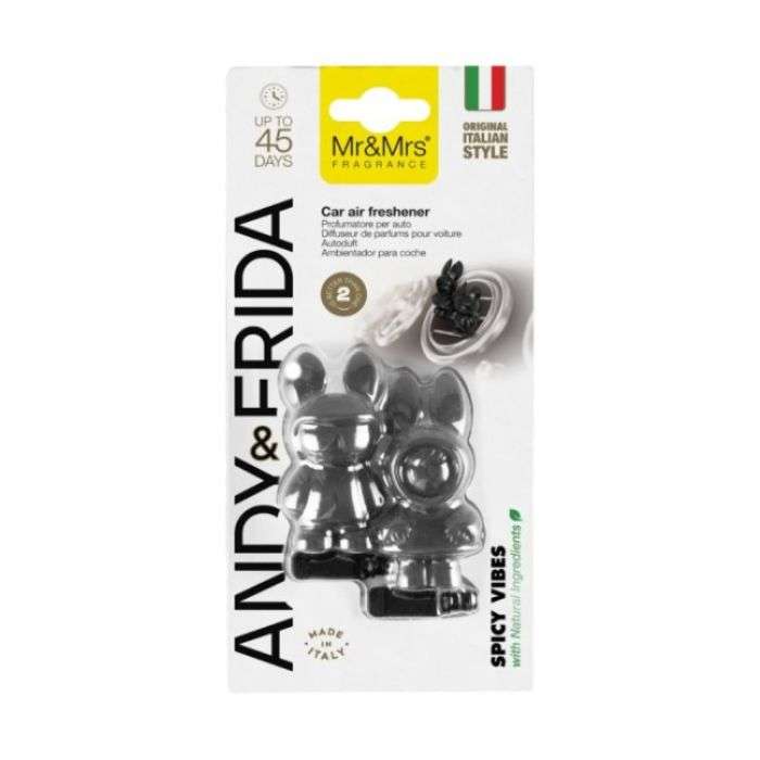 MR AND MRS FRAGRANCE ANDY AND FRIDA DESODORISANT POUR VOITURE SPICY VIBES
