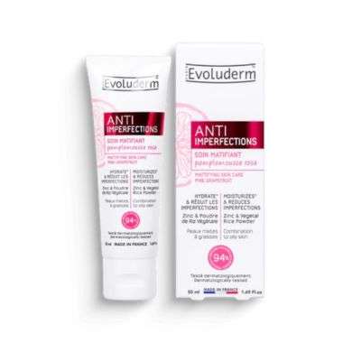 EVOLUDERM ANTI IMPERFECTIONS SOIN MATIFIANT PAMPLEMOUSSE ROSE 50ML