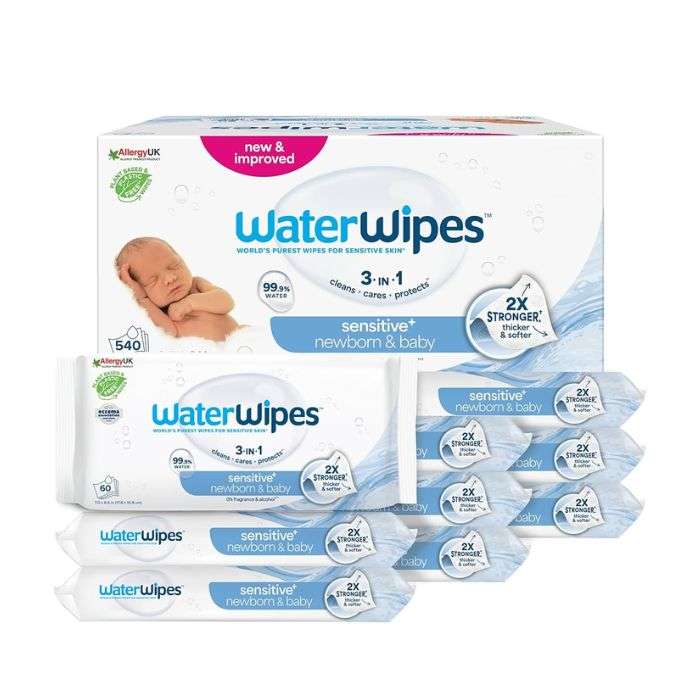 WATERWIPES PACK LINGETTES BEBE PACK DE 9 X 60