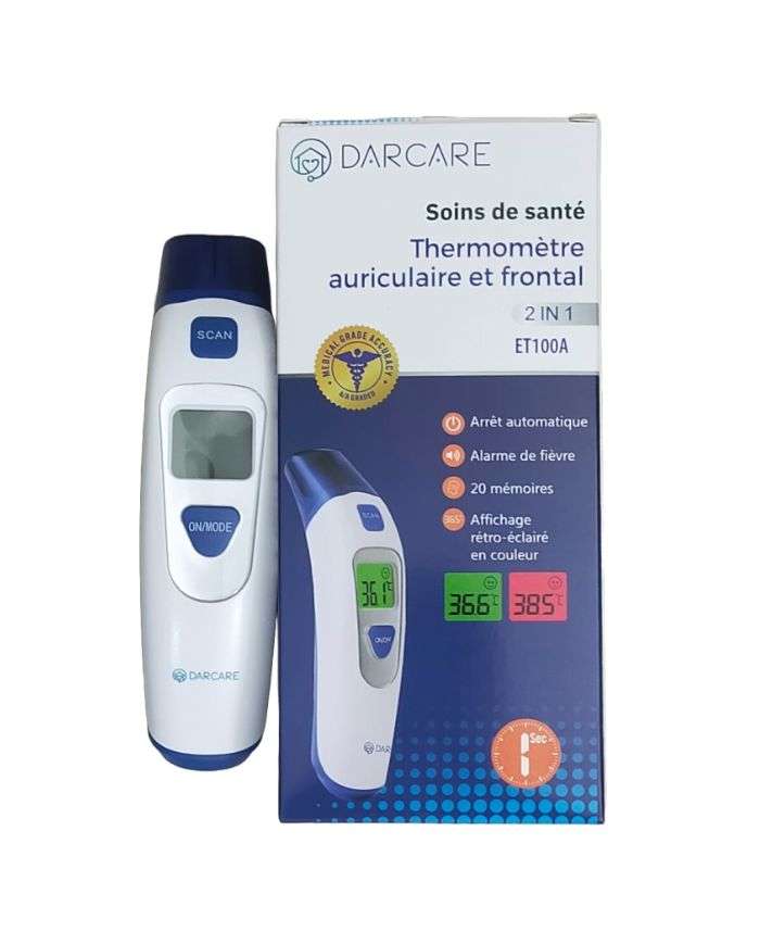 DARCARE THERMOMETRE AURICULAIRE ET FRONTAL 2 EN 1