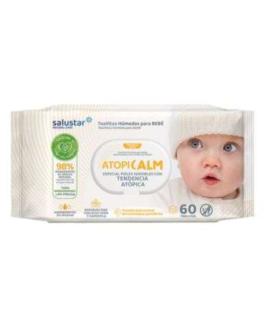 SALUSTAR LINGETTES POUR BEBE ATOPICALM SPECIAL PEAUX SENSIBLES A TENDANCE ATOPIQUE 60 PIECES