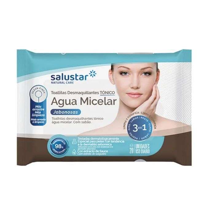 SALUSTAR LINGETTE DEMAQUILLANTE A L'EAU MICELLAIRE 20 UNITES