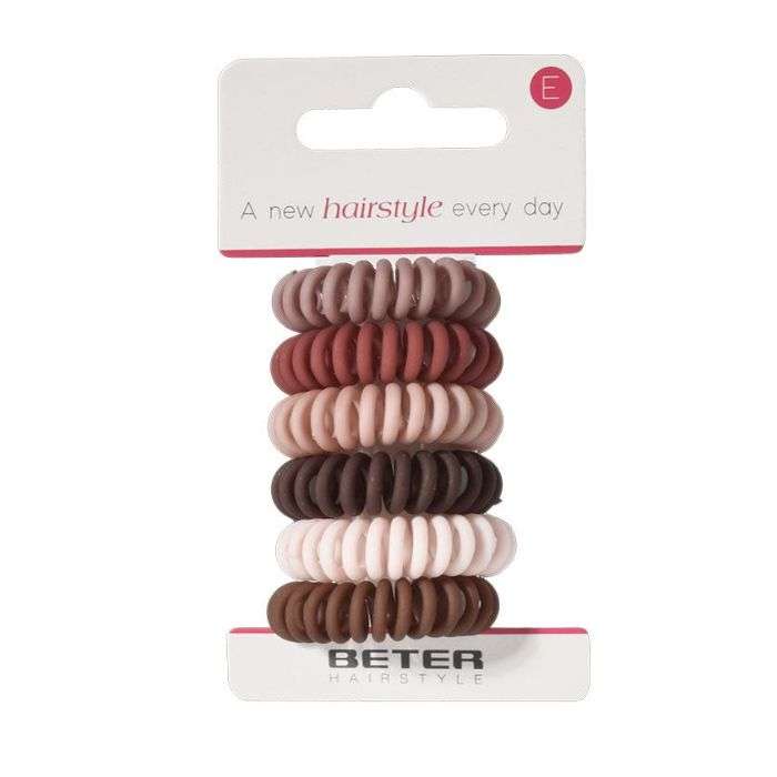 BETER ELASTIQUES CHEVEUX SPIRALE REF 19225 6 PIECES