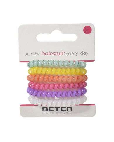 BETER ELASTIQUES CHEVEUX MULTICOULEUR 6 UNITES