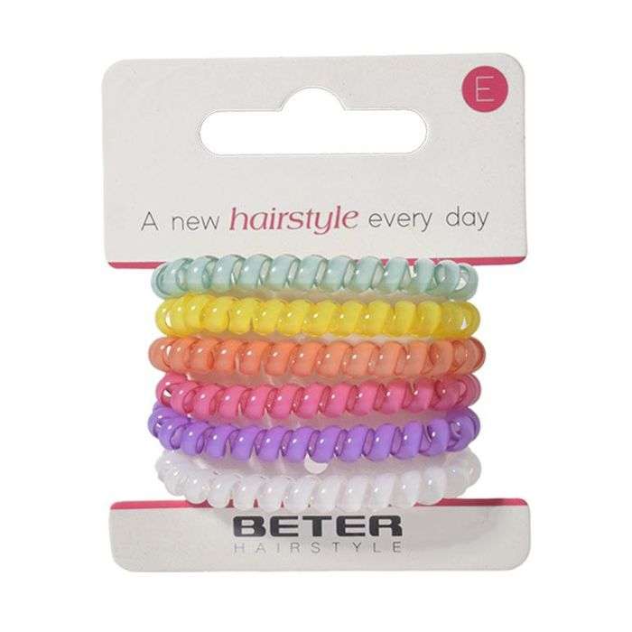 BETER ELASTIQUES CHEVEUX MULTICOULEUR 6 UNITES