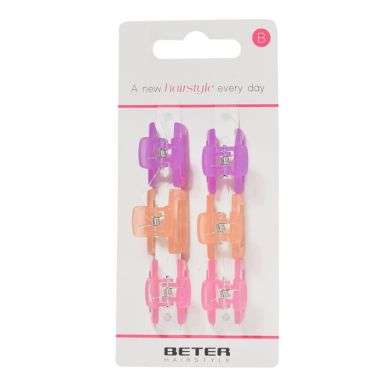 BETER MINI PINCES CHEVEUX RECTANGULAIRES LOT DE 6 PIECES REF 19202