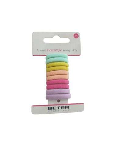 BETER ELASTIQUE CHEVEUX MULTICOLORE PACK DE 10 REF 19206