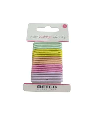 BETER ELASTIQUE CHEVEUX MULTICOLORE PACK DE 20 REF 19207