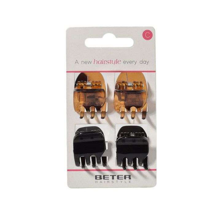 BETER PINCES A GRIFFE CHEVEUX NOIR ET MARRON LOT DE 4 REF 19234