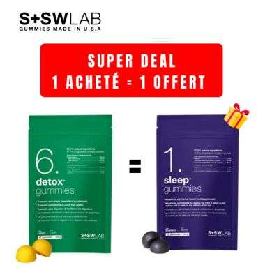 SSWLAB OFFRE 1 DETOX6 GUMMIES 126G 42 GUMMIES GOUT CITRON ACHETER + 1 SLEEP 42 GUMMIES OFFERT
