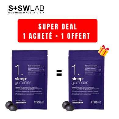 SSWLAB OFFRE 1 SLEEP GUMMIES 105G 42 GUMMIES GOUT MYRTILLE ACHETER + 1 OFFERT