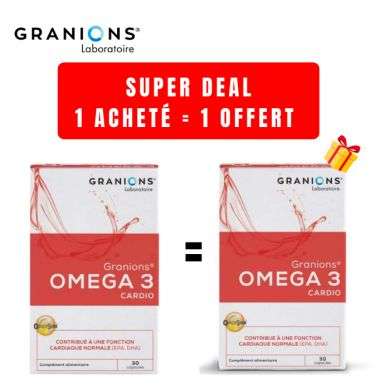 GRANIONS OFFRE 1 OMEGA 3 CARDIO 30 CAPSULESACHETER + 1 OFFERT
