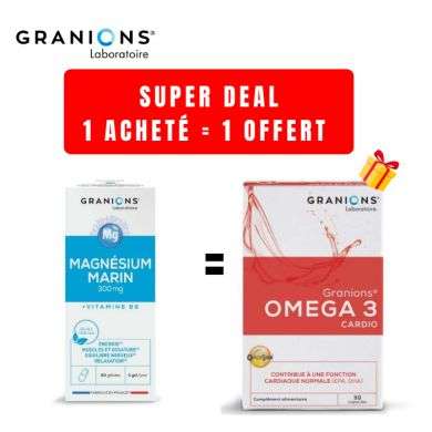 GRANIONS OFFRE 1 MAGNESIUM MARIN 300MG 60 GELULES ACHETER + 1 OMEGA 3 30 CAPSULES OFFERT