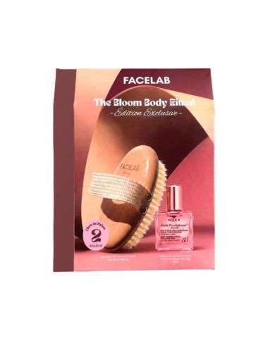 FACELAB THE BLOOM BODY RITUAL BROSSE FIBRE DE NYLON 2 MODERE + NUXE HUILE PRODIGIEUSE 10ML OFFERTE