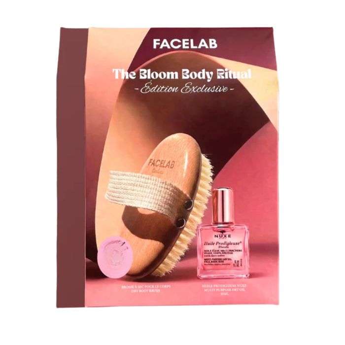 FACELAB THE BLOOM BODY RITUAL BROSSE CRIN DE CHEVAL 1 SOUPLE + NUXE HUILE PRODIGIEUSE 10ML OFFERTE