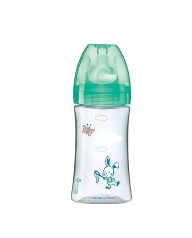 DODIE BIBERON ANTI COLIQUE TETINE RONDE 3 VITESSES + 270ML VERT LAPIN 0-6 MOIS