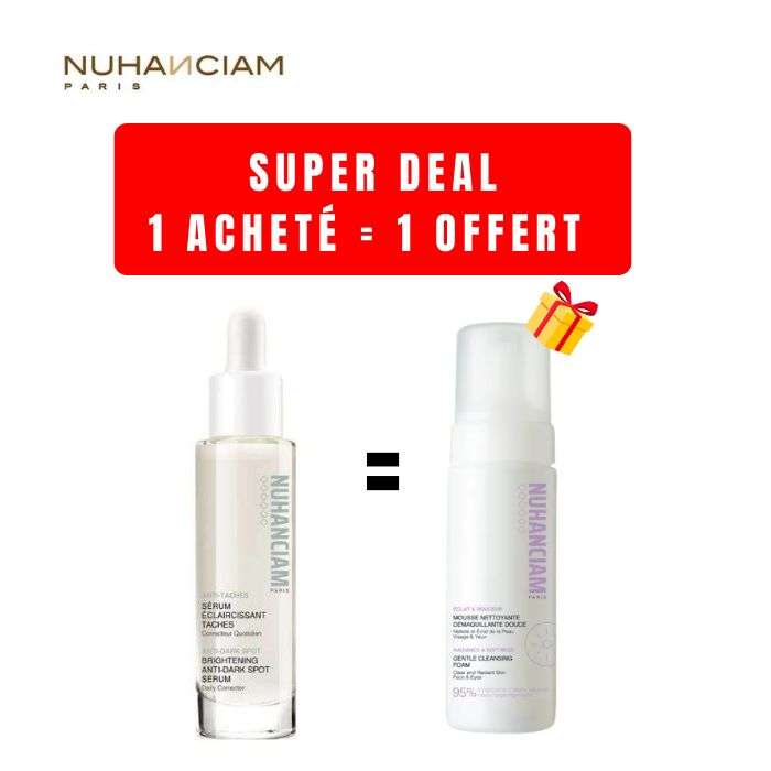 NUHANCIAM OFFRE SERUM ECLAIRCISSANT ANTI TACHES 30ML + MOUSSE NETTOYANTE 50ML OFFERTE