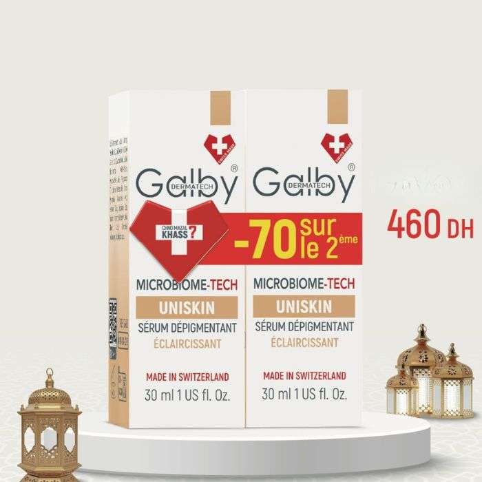 GALBY OFFRE DUO UNISKIN MICROBIOME TECH SERUM DEPIGMENTANT ECLAIRCISSANT 30 ML LE 2 EME -70%