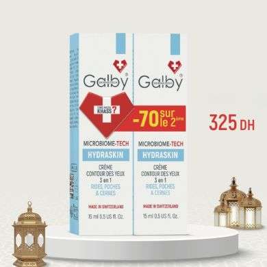 GALBY DUO HYDRASKIN MICROBIOME TECH CREME CONTOUR DES YEUX 3 EN 1 15 ML 2EME A -70%