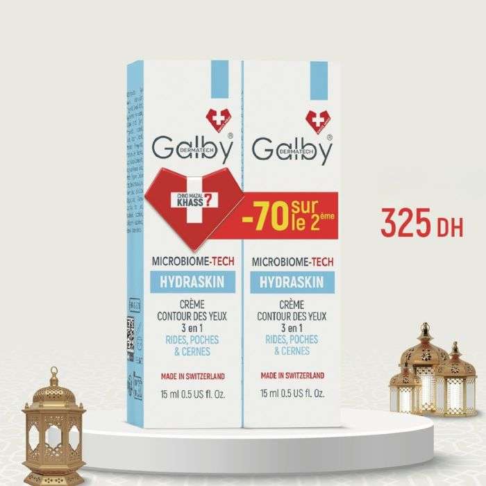 GALBY DUO HYDRASKIN MICROBIOME TECH CREME CONTOUR DES YEUX 3 EN 1 15 ML 2EME A -70%