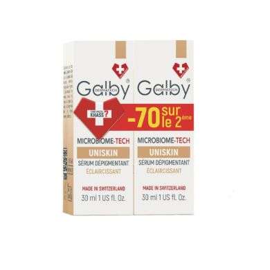 GALBY OFFRE DUO UNISKIN MICROBIOME TECH SERUM DEPIGMENTANT ECLAIRCISSANT 30 ML LE 2 EME -70%