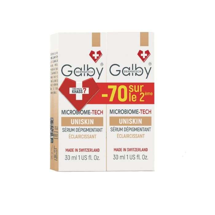 GALBY OFFRE DUO UNISKIN MICROBIOME TECH SERUM DEPIGMENTANT ECLAIRCISSANT 30 ML LE 2 EME -70%