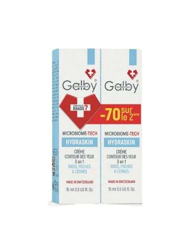 GALBY DUO HYDRASKIN MICROBIOME TECH CREME CONTOUR DES YEUX 3 EN 1 15 ML 2EME A -70%