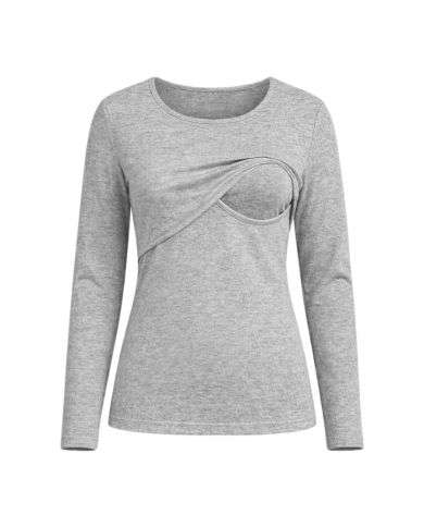 BAMBIDOU PULL ALLAITEMENT MANCHES LONGUES GRIS