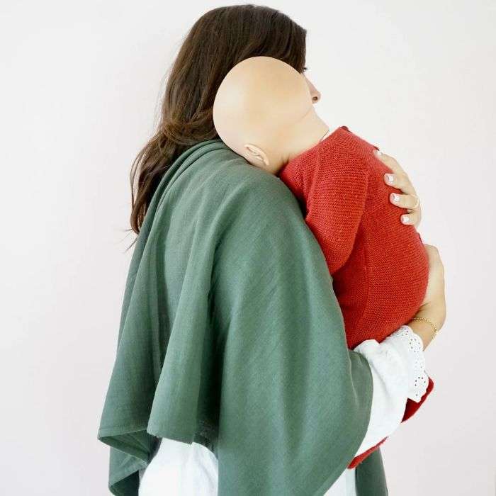 BAMBIDOU MAXI LANGE 100CM X 100CM GAZE VERT KAKI