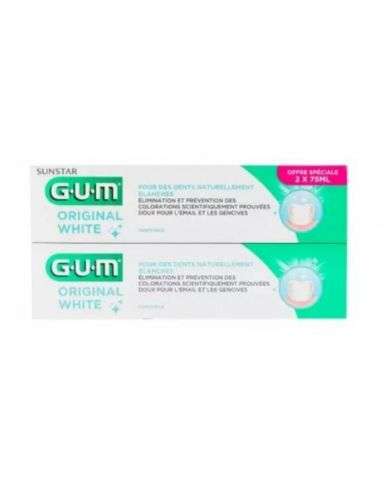 GUM COFFRET ORIGINAL WHITE LOT DE 2 DENTIFRICES