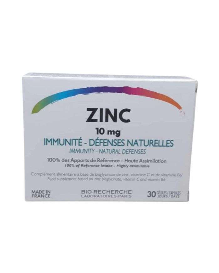 BIO RECHERCHE ZINC 10 MG IMMUNITE DEFENSES NATURELLES 30 GELULES