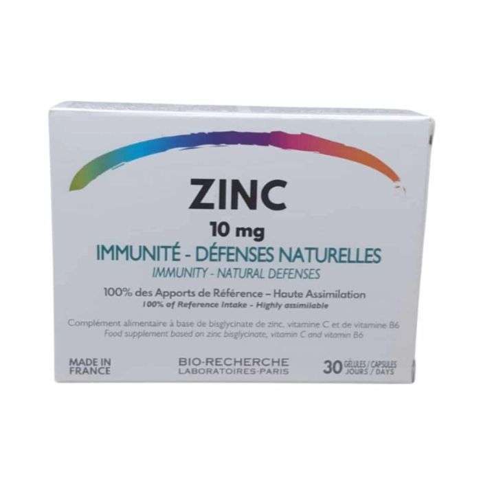 BIO RECHERCHE ZINC 10 MG IMMUNITE DEFENSES NATURELLES 30 GELULES