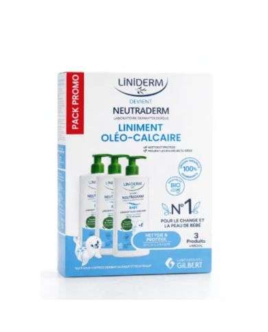 GILBERT LINIDERM NEUTRADERM LINIMENT OLEO CALCAIRE PACK DE 3
