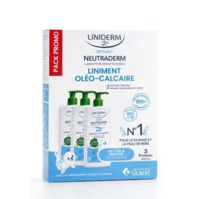 GILBERT LINIDERM NEUTRADERM LINIMENT OLEO CALCAIRE PACK DE 3