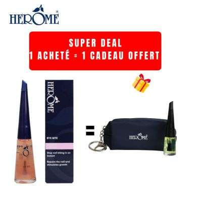 HEROME OFFRE VERNIS AMER BYE BITE POUR ONGLES 10ML +TROUSSE + MINI HUILLE OFFERTS