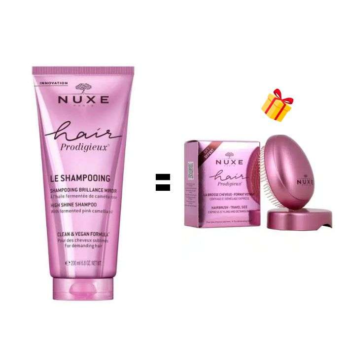NUXE OFFRE HAIR PRODIGIEUX LE SHAMPOOING 200 ML + BROSSE CHEVEUX OFFERTE