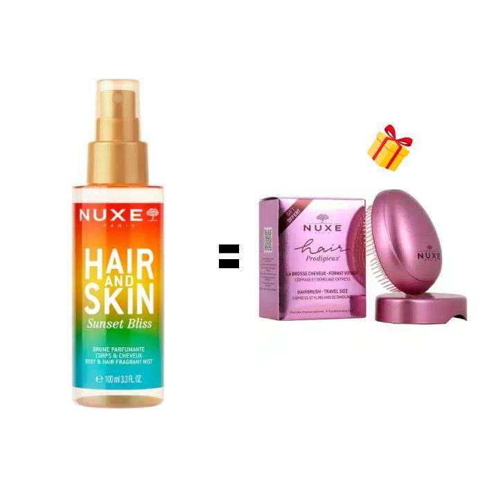 NUXE OFFRE HAIR AND SKIN SUNSET BLISS BRUME PARFUMEE 100 ML + BROSSE CHEVEUX OFFERTE
