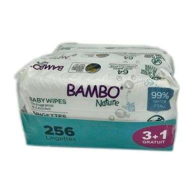 BAMBO NATURE PACK LINGETTES 64 PIECES x 3+1 OFFERT